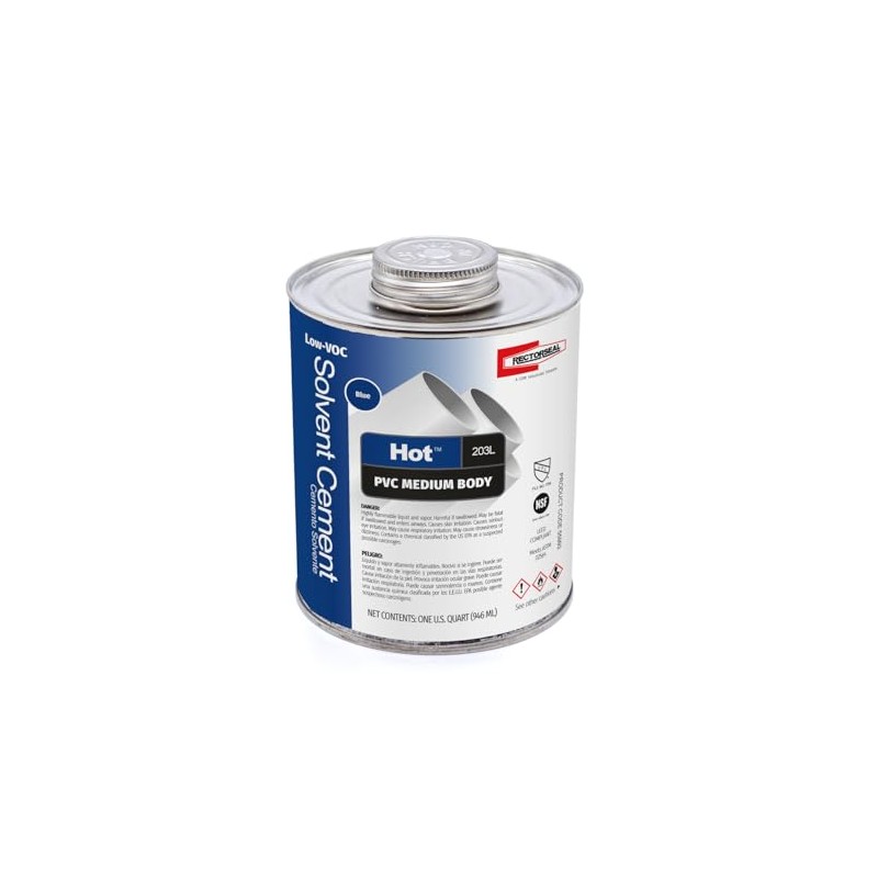 RectorSeal HOT 203L 55993 Quick Set Medium Solvent Cement, Easy