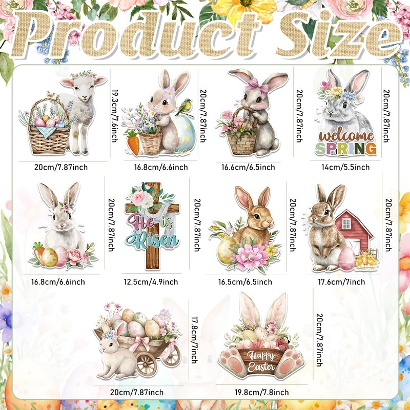 Easter Decorations Happy Easter Garland Banner with Egg Bunny Hanging