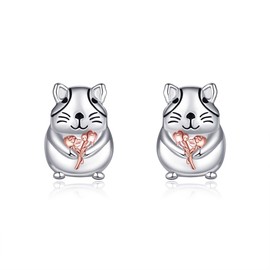 Guinea Pig Earrings Sterling Silver Guinea Pig Stud Earrings Cute Animal Jewelry Gifts for Girls Women