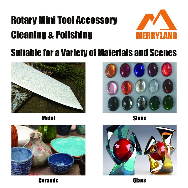 Merryland Flet Polishing Wheel for Dremel 145pcs, Polishing Pad Buffing