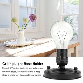 E26/E27 Ceiling/Wall Light Base Holder, Converter Adapter Light Pendant Bulb Lamp Screw Socket for Home Improvement(Black)