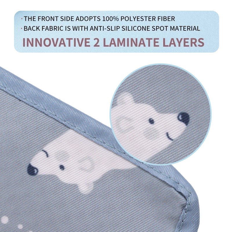 Waterproof Food Spill Mess Mat Portable Cute Cartoon Animal Pattern
