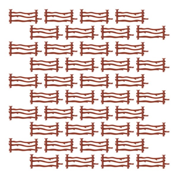 Toddmomy 100Pcs Brown Toy Farm Fence, 8 Inch Simulation Guardrail