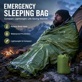 Emergency Sleeping Bag for Camping – Waterproof Thermal Mylar Sack for Hiking, Travel & First Aid Kits