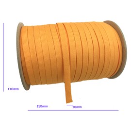 Taisei Mfg Co., Ltd. Wooly Color Polyester 48 Thread Flat Cord 32.8 ft (100 m) Bobbin Roll 0.4 inches (10 mm), Orange