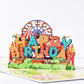 Yimofy Pop Up Carnival Birthday Card 3D Greeting Card Happy Birthday Cards for Kids