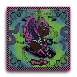 PinLab Glow-in-the-Dark Fallen Angel Enamel Lapel Pin - Nightfall