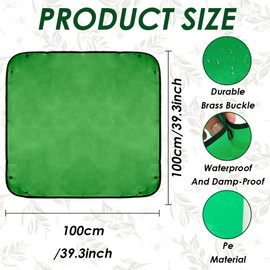 Plant Mat Set of 2, 100 x 100 cm, Green, Plant Mat, Waterproof Repotting Mat Made of Plastic, Foldable, Ideal for Gardening, Balcony, Greenhouse, Practical for Gardeners, Hobby Gardeners and Plant