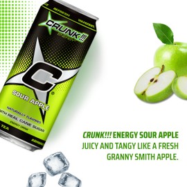 CRUNK!!! Energy Sour Apple 16oz 12 pack
