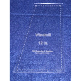 TCR Templates Windmill - Makes 12 Inch Finished Square-- 1/8 Inch Clear Acrylic