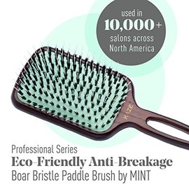 MINT - Cepillo de pelo ecológico con cerdas de jabalí para mujer, cepillo desenredante antiroturas ideal para cabello teñido y extensiones y todo tipo