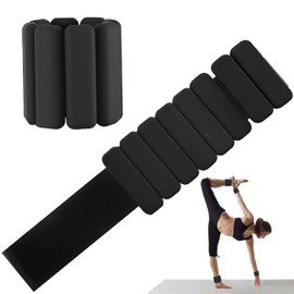 Aurorasports Adjustable Ankle Weights for Women & Men,Set of 2 (1lb Each) Wrist Weights for Women Leg, Ideal for Improving Fitness Exercise Walking Jogging Aerobics Yoga & Pilates (Black)