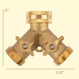 INNAV8 Divisor Conector De Manguera De Jardín De Latón 2 Vias