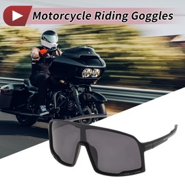 X AUTOHAUX 1 Set Motorcycle Riding Goggles Anti-glare Tri-Acetyl Cellulos UV400 Outdoor Sports Sunglasses for Motocross Dirt Bike ATV Black Lens Black Gray Frame