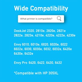 Cartridgeify 305 XL Colour Printer Cartridges Compatible with HP 305 305XL Cartridges for Deskjet 2320 Envy 6010 6010e 6020 6020e 6022 6022e 6030 6030e 6032 6032e 6420e 6430e, Envy 6420 6422 6430 6432