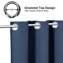 ChrisDowa - Cortinas pequeñas para ventana de 50 pulgadas de largo para recámara, con ojales cortos con aislamiento térmico para oscurecer la habitación para cocina (2 paneles, color azul piedra, 29 x
