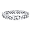 Chunky Cuban Link Chain Bracelet for Men: 9mm Width Silver