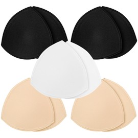 FANMAOUS Bra Pad Insert,Removable Sport Bra Cup Triangle Breathable & Reusable Bra Pad for Yoga Bra,Swimsuits,Bikini (5 Pairs B/C Muticolor, B/C)
