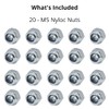 M5 Nyloc Steel Nuts, 5mm Self Locking Nuts with Nylon