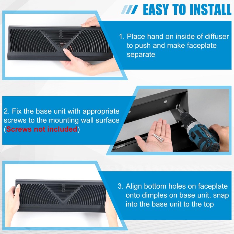 Yaocom 10 Pack Baseboard Register Vent 15 Inch Duct Opening