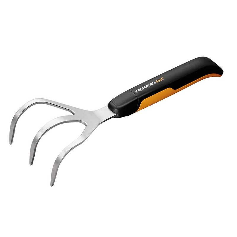 Fiskars Xact Hand Cultivator, Stainless Steel Weeder with SoftGrip Handle,