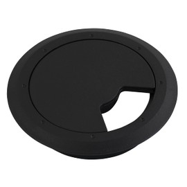 McPower Cable grommet WB-01, diameter 76 mm, plastic, black, hole size 60 mm, table guide for cable management in the office, workshop or home