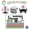 GamesMonkey Black Stripes Italia Helmet Sticker Set Vinyl Glossy