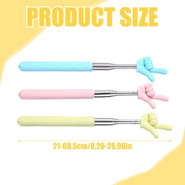 IKOPFLN Pack of 3 Extendable Pointing Sticks, Telescopic Teacher Pointers, Retractable Classroom, Finger Pointing Stick, Stainless Steel Children's Extendable Pointer Stick for Classroom, Personal