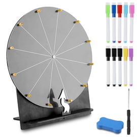 Afenau Lucky Wheel for Spinning, 30 cm 12 Slots Lucky Wheel for DIY with 10 Marker Pens, Lucky Wheel with Stand, Spin Wheel for Lottery Games, Party, Sales Promotion, School