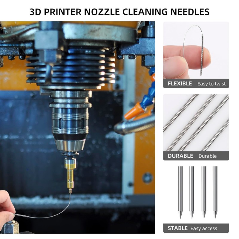 26 PCS 3D Printer Nozzle Cleaning Kit, 20 Nozzle Cleaning