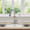 Kitchen Faucet-WEWE Single Handle Stainless Steel Brushed Nickel Pull Down