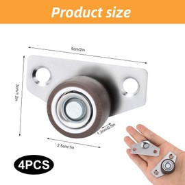 4Pcs 1 Inch Side Mount Caster Wheels,Non Swivel Rigid Casters with 8 Screws,25 lbs Capacity per Caster,Low Profile Metal Wheels for Furniture,Cabinets,Trundle Beds,Drawers,DIY Projects