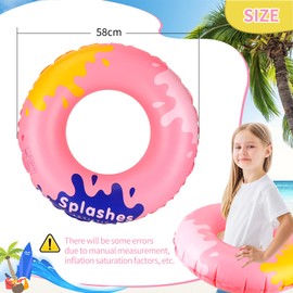 GUBOOM Children's Swimming Ring, Inflatable Swimming Pool Float, Durable Swimming Hoop, Air Mattress, Inflatable for Children 5-9 Years (D)