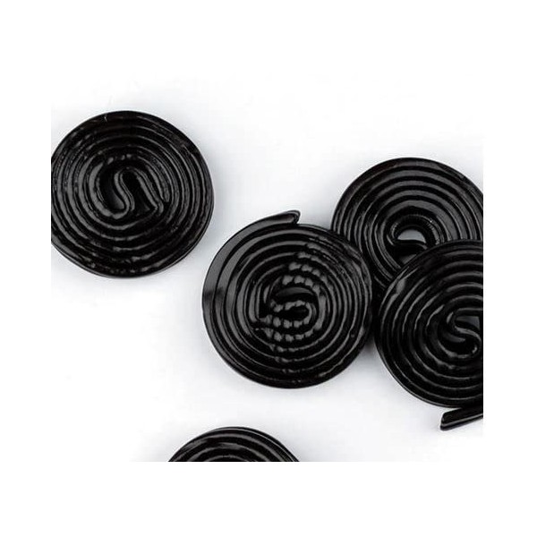 Bayside Candy Broadway Licorice Wheels - Pin Wheels - Strawberry Wheels - Black licorice Wheels (Black Licorice, 1LB)
