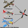 LEAMBE 3 Sets of 4-Blade Propeller Spare Remote Control Airplane