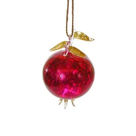 The Bridge Collection Shimmering Pomegranate Ornament - Pomegranate Fruit Christmas Tree Ornaments - Greek Fruit Ornaments for Foodies