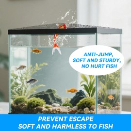 GlideSpark GlideSpark Fish Tank Lid Magnetic Aquarium Lid DIY Size Fish Tank Cover Anti-Jumping Net Soft and Strong Mesh Protect Fish Jumping Out Easy Installation Washable (Gray, 28'x16' Fit for 20 Gallon)