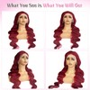 Burgundy Lace Front Wigs Human Hair 30 Inch Body Wave