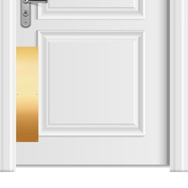 Fabbay 2 Pieces Door Kick Plate Kick Plates for Exterior Doors Aluminum Kick Plate for Doors Decor Avoid The Door from Kicking(Gold,4 x 16 Inch)