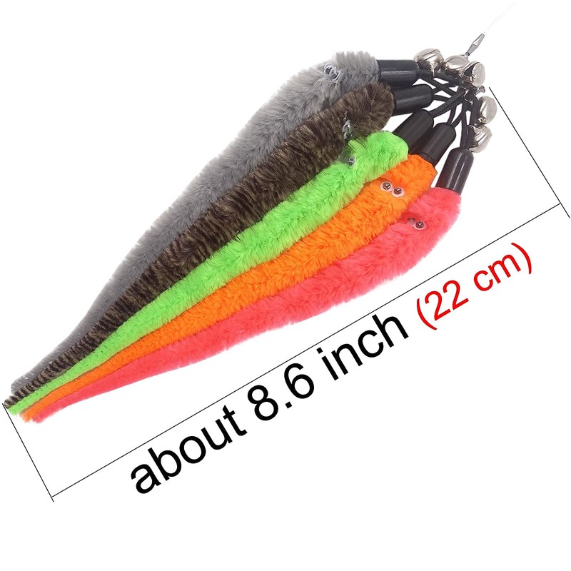 Cat Worm Toy Refills Cat Toy Wand Replacement, 12 Pieces