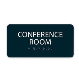 ALPHA DOG ADA SIGNS - Conference Room Sign with Braille for Your Business, 4x8 Inch, ADA Compliant, Indoor or Outdoor, Easy Installation, Made in the USA, Black
