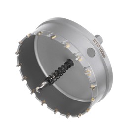 Kozelo Metal Hole Saw - [ 4 Inch ] Spring-Loaded Guide Cutting Tool for Stainless Steel, Metal Use | Carbide