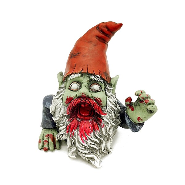 FICITI G150028 Zombie Gnome Garden Statue Sculpture, Scary Gnome, Halloween