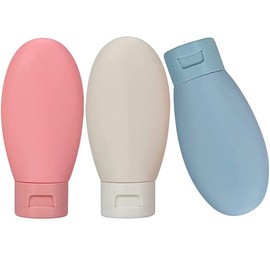 iwantitfirst 3 Pcs Travel Bottles Set 60ML Travel Bottles - Mini Empty Plastic Bottles for Travel Toiletries,Shampoo and Conditioner with Storage Bag