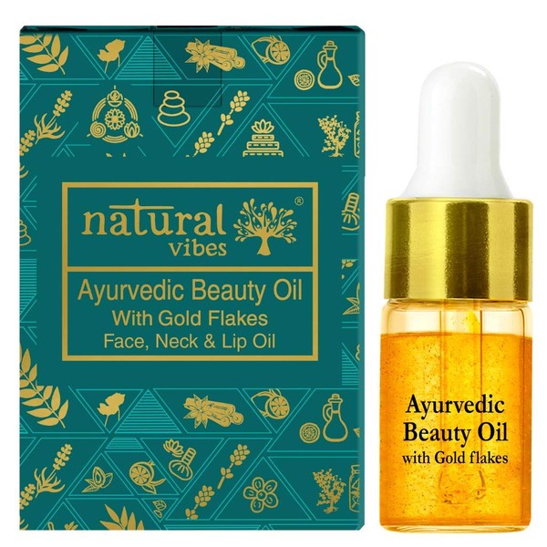 Natural Vibes Gold Beauty Oil Elixir for Face, Lips, Neck and Peaceful Sleep 3ml