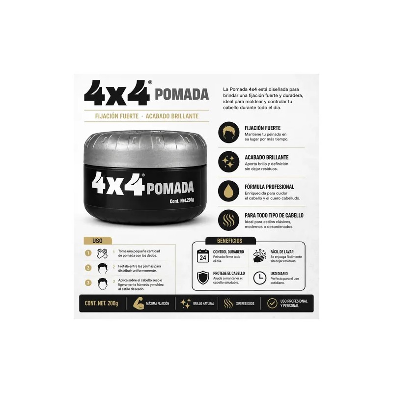 Pomada Para Cabello Profesional 4x4 200g