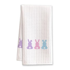 BONETAT Guess What? Bunny Butt Easter Bunny Easter Towels, Gifts for Women Bathroom Decor,Chinoiserie Floral for Kitchen Towels -C01