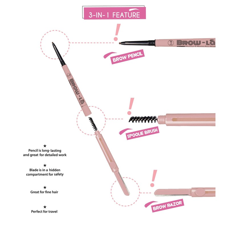 3 in 1 Mapping and Shaping Brow Pencil, Rich Brown,