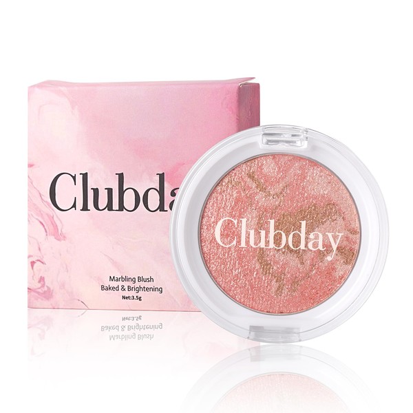 Clubday Classic Color Marbleized Blush Highlighting Face Power Blush Long