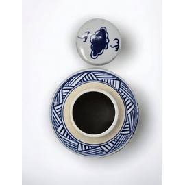 Festcool Retro Antique Like Style Blue and White Porcelain Dragon Ceramic Covered Jar Vase, China Ming Style, Jingdezhen (7 H)